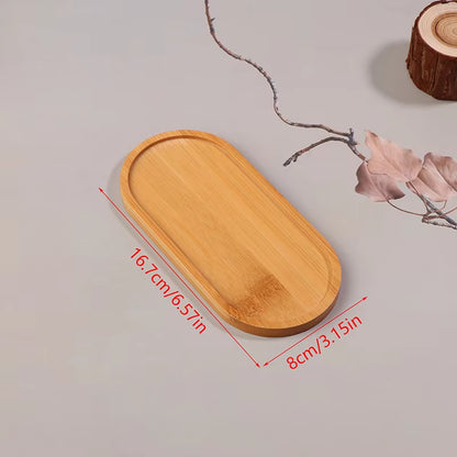 Plato Redondo de Madera Maciza para Postres y Botanas – Estilo Japonés